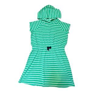 Hanna Andersson Striped Hooded Terry Coverup Dress Size 12